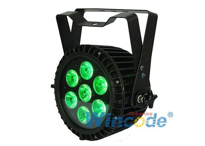 High Power LED Par Light Quad Color 4 In1 RGBWA 7 X 10w Sound Active For Hotel