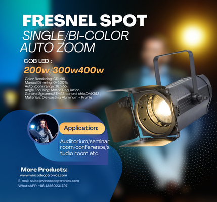 좋은 가격 150W 200W LED 프렌넬 따뜻한 흰색 시원한 흰색 LED 스포트라이트 스튜디오 라이트 온라인으로