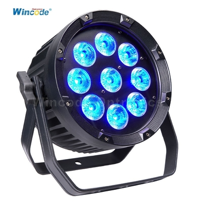좋은 가격 전문 무선 LED PAR 빛 15-45° 렌즈 옵션 9x18W RGBWA + UV 2.4G 트랜시버 온라인으로