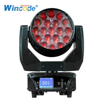 좋은 가격 19x15W RGBW LED Wash Moving Head Light with DMX512 Control and 30000 Lux Brightness for Stage Lighting 온라인으로